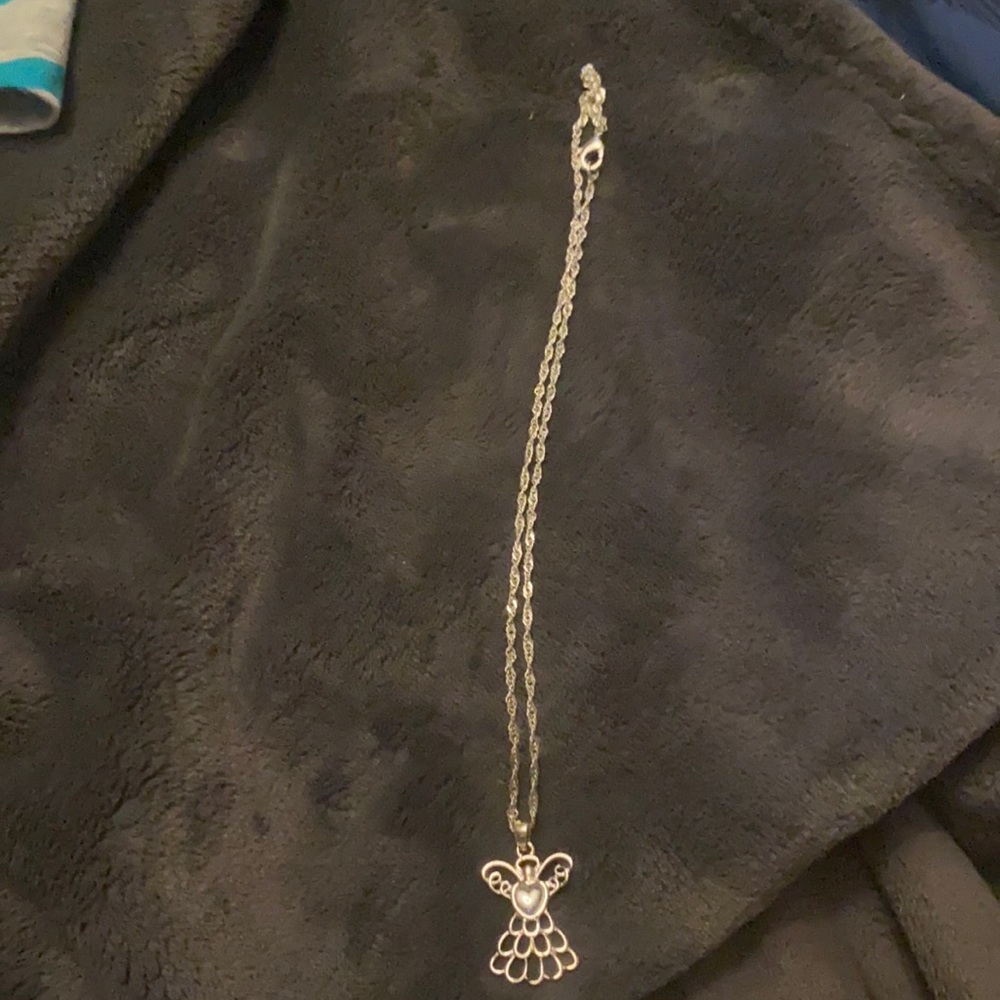 Women’s Silver Necklace and Angel Pendant